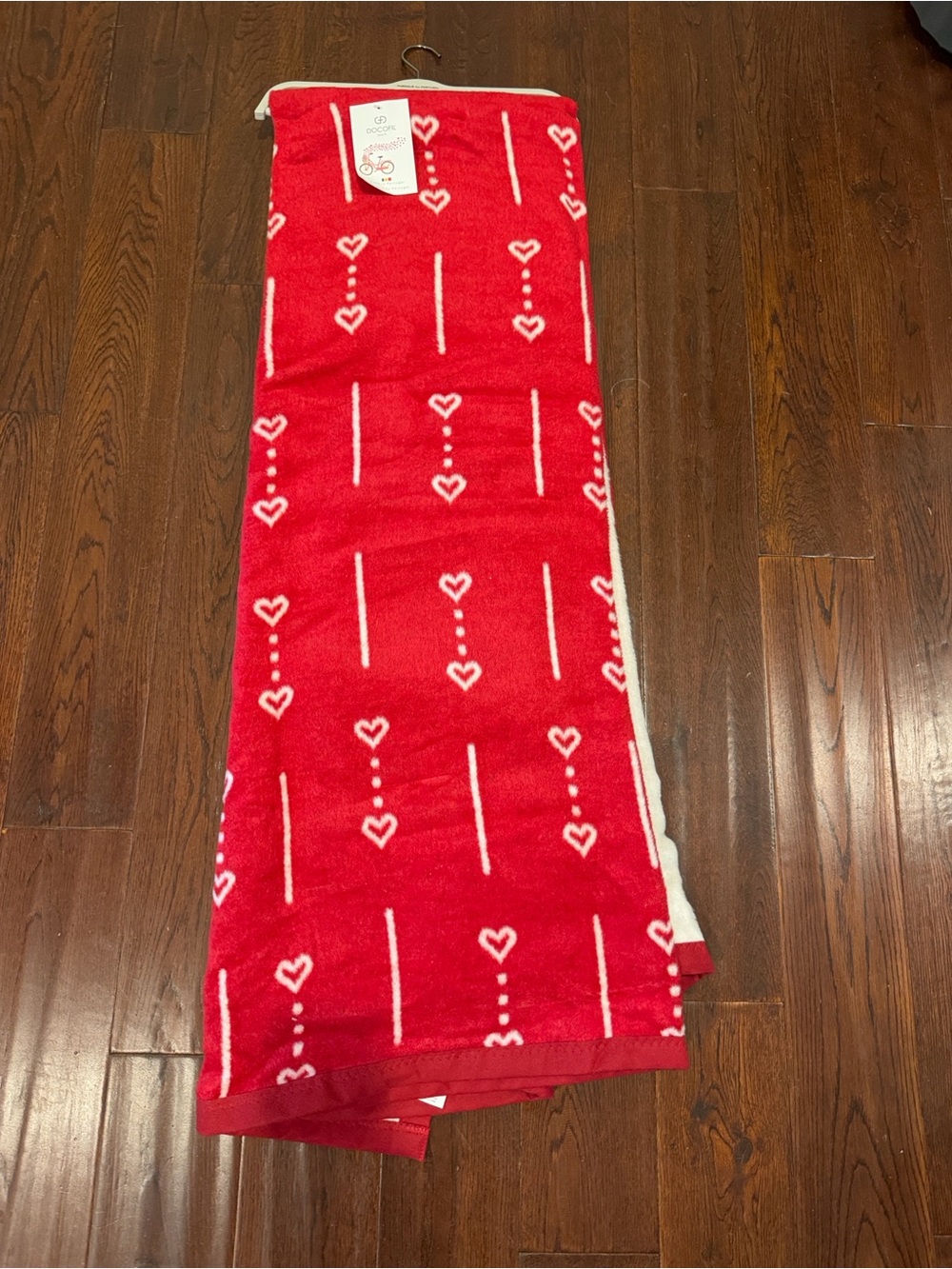 Red and White Valentine’s Heart Reversible Throw Blanket